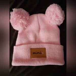 Pink Kids Pom Pom Hat
